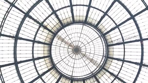 Detail Ceiling Galleria Vittorio Emanuele Center City Milan Italy High — Video Stock