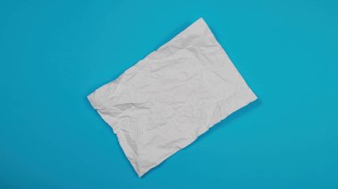 Kağıt dokusu Buruşmuş Beyaz. üst görünüm.