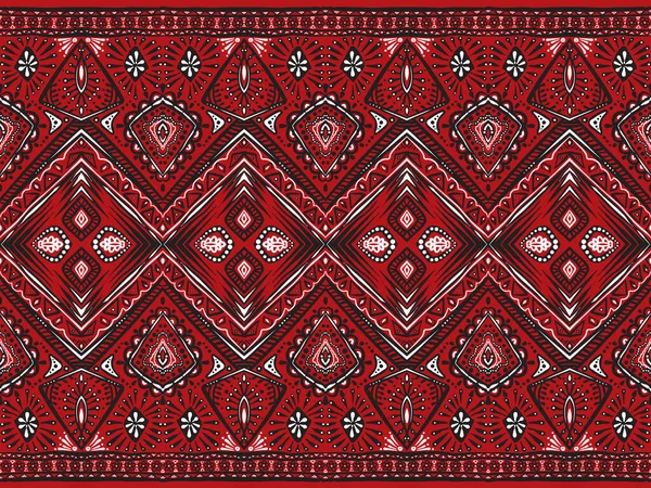 Red White Ethnic Pattern Background Vector Illustration — Vector de stock