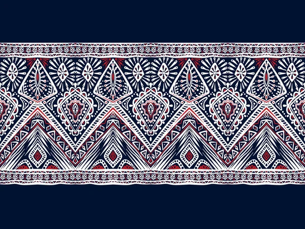 Red White Ethnic Pattern Background Vector Illustration — Vector de stock