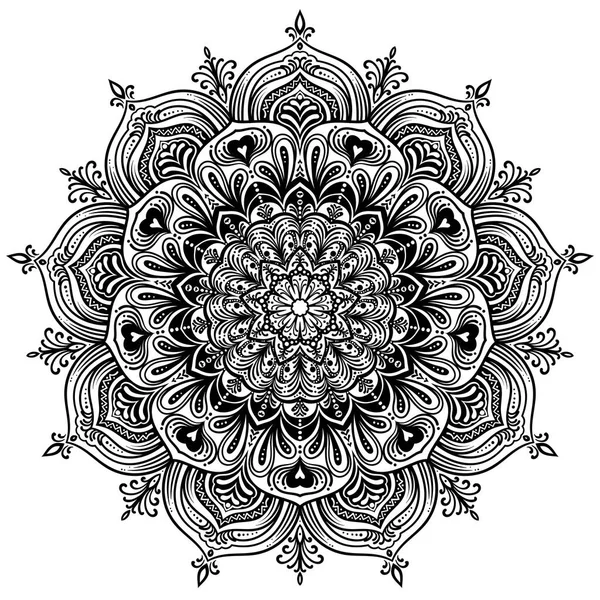 Dibujos Para Colorear Del Libro Estilo Mandala Para Henna Mehndi — Archivo Imágenes Vectoriales