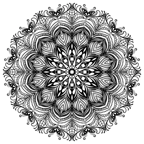 Coloring Book Patterns Mandala Style Henna Mehndi Tattoos Decorative Ornaments — 스톡 벡터