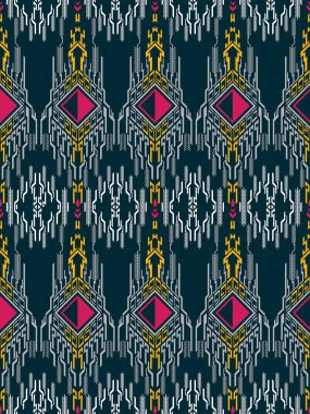 Arka planlar için geleneksel etnik geometrik model arkaplan tasarımı. Duvar kağıdı giysileri. Kumaşsız kumaş, nakışsız biçim vektör çizimi.