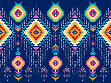 traditional ethnic geometric pattern background design for backgrounds carpet wallpaper clothes wrap fabric seamless embroidery style vector illustration