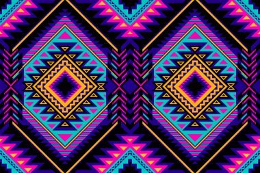 Arka planlar için geleneksel etnik geometrik model arkaplan tasarımı. Duvar kağıdı giysileri. Kumaşsız kumaş, nakışsız biçim vektör çizimi.