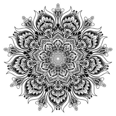 Henna, Mehndi, dövmeler, etnik doğu tarzı sayfa dekoratif süslemeler için mandala stili kitap desenleri.