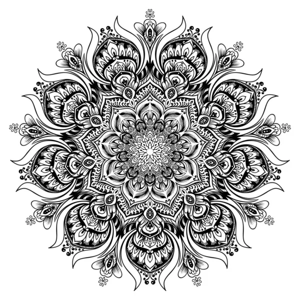 Coloring Book Patterns Mandala Style Henna Mehndi Tattoos Decorative Ornaments — 스톡 벡터