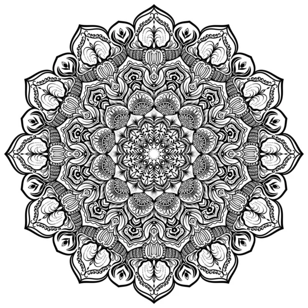 Dibujos Para Colorear Del Libro Estilo Mandala Para Henna Mehndi — Archivo Imágenes Vectoriales