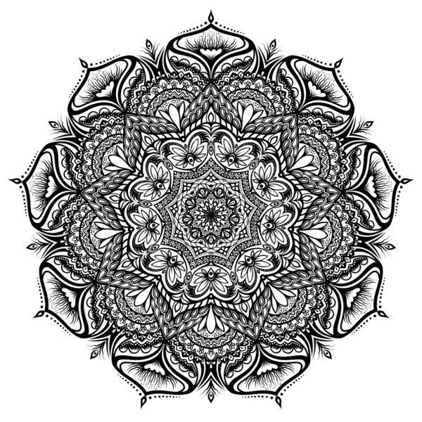 Coloring Book Patterns Mandala Style Henna Mehndi Tattoos Decorative Ornaments — Image vectorielle