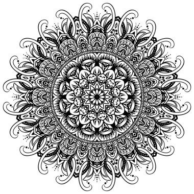 Henna, Mehndi, dövmeler, etnik doğu tarzı sayfa dekoratif süslemeler için mandala stili kitap desenleri.