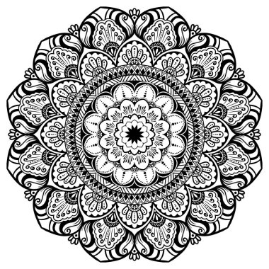 Coloring book patterns in mandala style for Henna, Mehndi, tattoos, decorative ornaments in ethnic oriental style page.