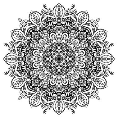 Henna, Mehndi, dövmeler, etnik doğu tarzı sayfa dekoratif süslemeler için mandala stili kitap desenleri.