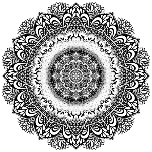 Mandala Shapes Easy Coloring Vector Mandala Flower Oriental Flower Pattern — Archivo Imágenes Vectoriales