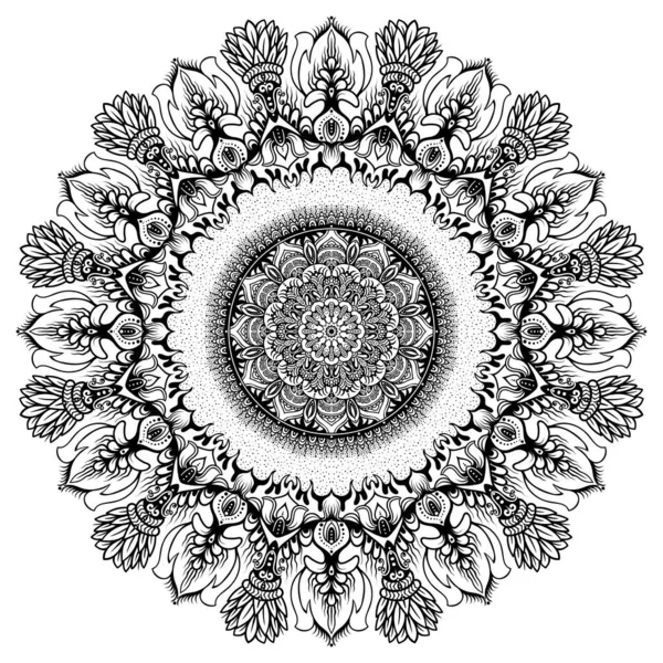 Mandala Shapes Easy Coloring Vector Mandala Flower Oriental Flower Pattern — стоковый вектор