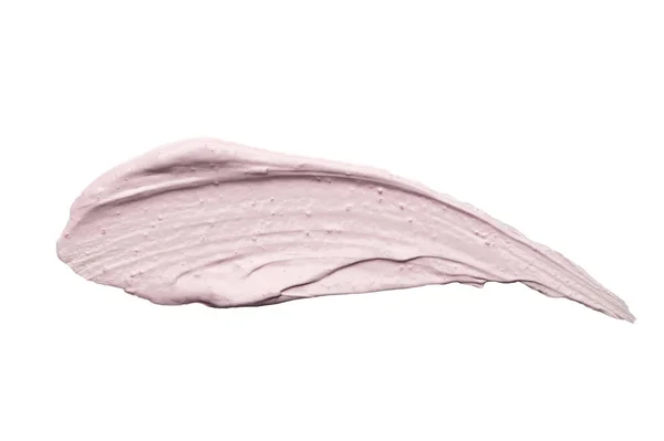 Handgemaakt roze masker van biologische medicinale klei slag op wit — Stockfoto