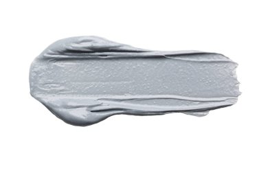 Gri temizlik maskesi beyaz üzerine doğal tıbbi kil.