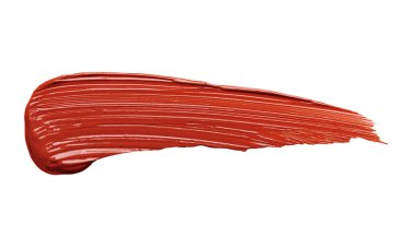 Terracotta ruj vuruşu beyaz arkaplan dekoratif kozmetik üzerinde izole