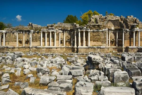 Ruínas Antigo Templo Cidade Side Turquia — Fotografia de Stock