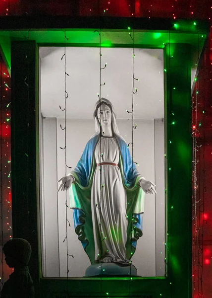 Statue Merry Christmas 2021 Captured Image December 2021 Kakrail Church — Zdjęcie stockowe