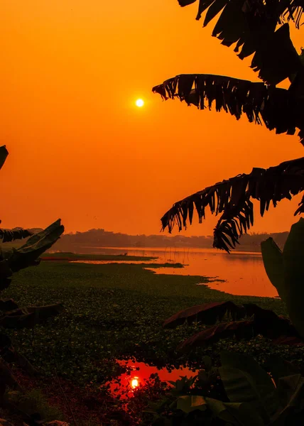 Dramático Atardecer Colorido Invierno Esta Imagen Fue Capturada Por Enero — Foto de Stock