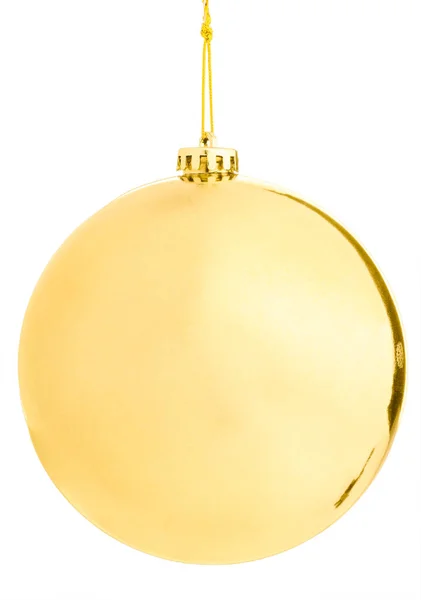 Christmas Tree Toy Golden Ball Isolated White Background — Stock Photo, Image