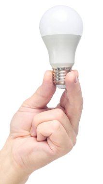 İzole edilmiş beyaz arkaplanda LED ampul (lamba)