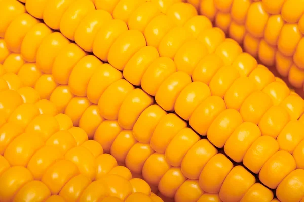 Kukorica Cob Érett Sárga Közelkép Teljes Keret Élelmiszer Háttér — Stock Fotó