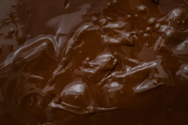 Chocolate Dark Liquid Texture Close Full Frame Food Background — Stock Photo, Image