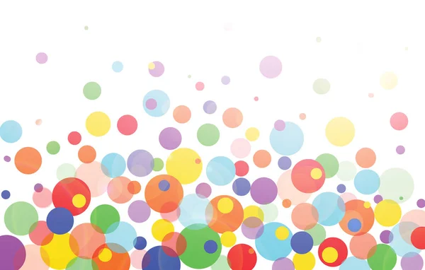 Cheerful background with multicolor circles and radiance on white background. Stok Gambar