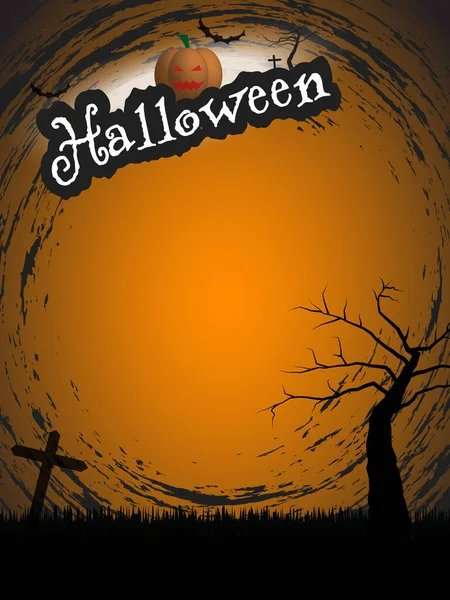 Halloween Poster Banner Ontwerp Achtergrond Sjabloon — Stockvector