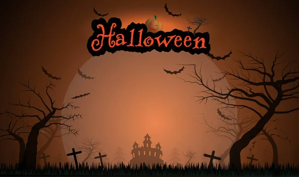 Halloween Template Achtergrond Banner Ontwerp — Stockvector