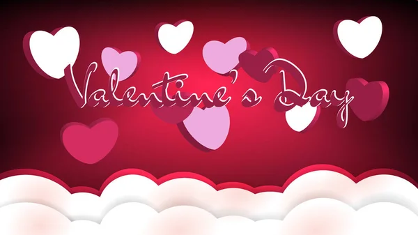 Valentines Day Card Design Illustration Decorative Elements Background Typography Website — Stock Vector
