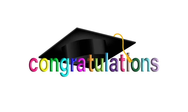 Graduierung Gratuliert Logo Mit Graduierung Cap Auf Weißem Hintergrund Verwendet — Stockvektor