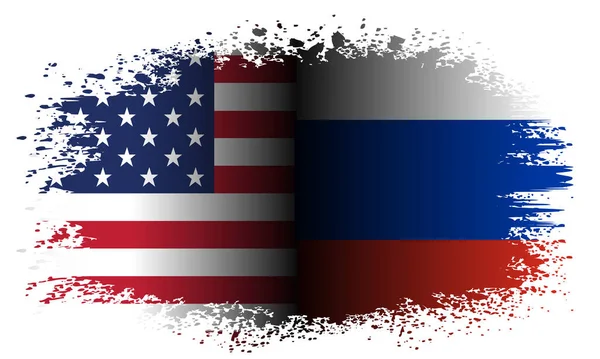 Les Relations Entre Russie Les États Unis Les Conflits Politiques — Image vectorielle