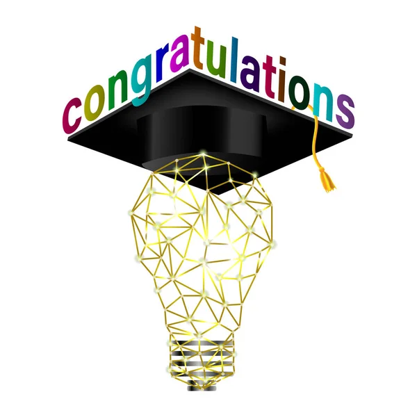 Graduation Cap Icon Concept Decorate Congratulation School Graduates Design Shirt — Stock Vector