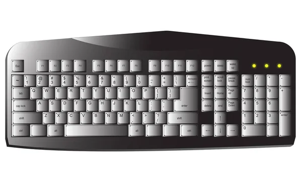 Realistic Modern Black Computer Keyboard Enter Key Lock Led Graphic — Vetor de Stock