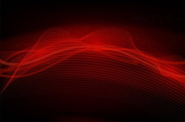 Güzel kırmızı ışık efekti reklamları için soyut dijital parçacık teknolojisi arka plan tasarımı