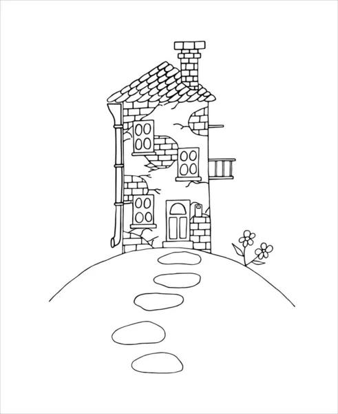 Casa Prato Sfondo Bianco Illustrazione Vettoriale — Vettoriale Stock