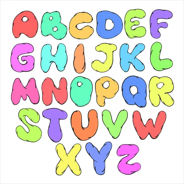 Alphabet Lettres Multicolores Sur Fond Blanc Illustration Vectorielle — Image vectorielle