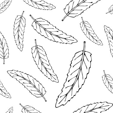 Farklı boyutlarda sonbahar yaprakları. Kusursuz desen. Vektör illüstrasyonu