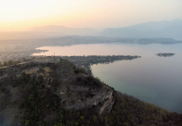 Lac Garde Italie Photographie Aérienne Drone Vue Sur Rocca Manerba — Photo