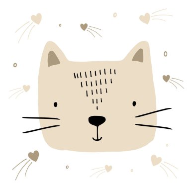 Çizgi film tarzında kibar renklerde şirin bir illüstrasyon hayvanı. Çocuk ürünlerini dekore etmek için harika..