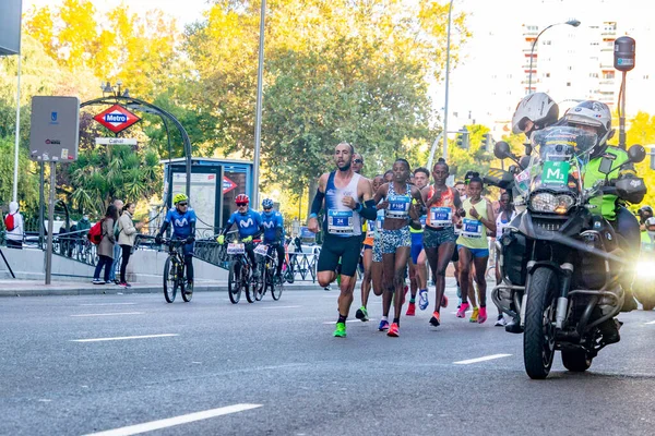 Madrid Spagna Novembre 2021 Atleti Professionisti Che Corrono Mezza Maratona — Foto Stock