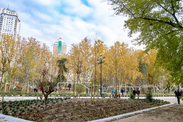 Обновленная Площадь Испании Мадриде После Реформы Европе Фотография — стоковое фото