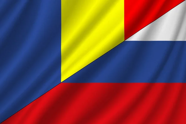 러시아와 몰도바 공화국 사이의 개념이다 러시아의 국기와 몰도바 공화국의 국기가 — 스톡 사진