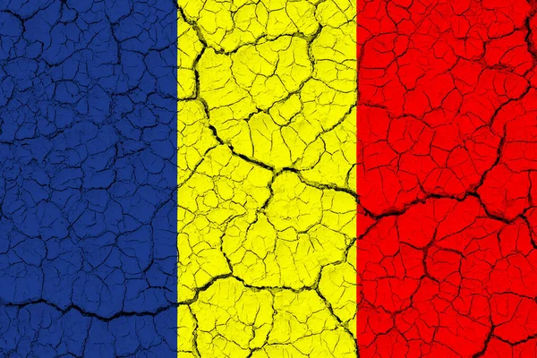 Flagge Der Republik Moldau Fahne Mit Rissen Isolierte Nationalflagge Der — Stockfoto