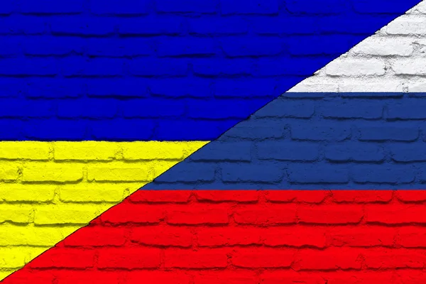 우크라이나와 우크라이나 개념이다 러시아의 국기와 이스라엘의 질감을 디자인 — 스톡 사진
