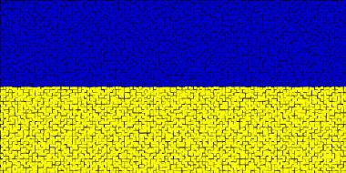Ukrayna. Ukrayna bayrağı. Ukrayna bayrağının resmi. Yatay tasarım. Soyut tasarım. İllüzyon. Harita.