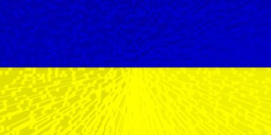 Ukrayna. Ukrayna bayrağı. Ukrayna bayrağının resmi. Yatay tasarım. Soyut tasarım. İllüzyon. Harita.