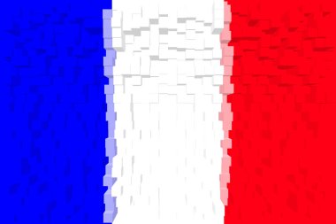 Fransa. Fransa bayrağı. Fransa bayrağının resmi. Yatay tasarım. Soyut tasarım. İllüzyon. Harita.